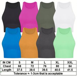 Slim Fit venta al por mayor camiseta sin mangas de gimnasio en blanco se siente como la piel de alta calidad 220gsm Sujetador deportivo antibacteriano Fitness Yoga Wear - Product Image 6