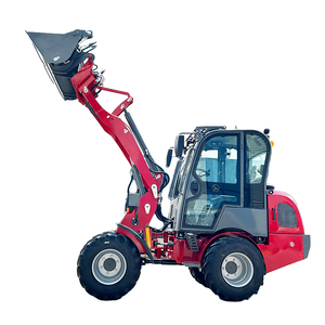 Экономичный мини-колесный погрузчик 0,9 т с дизельным двигателем, закрытой кабиной и широкими шинами для европейского небольшого проектного погрузчика - Product Image 1