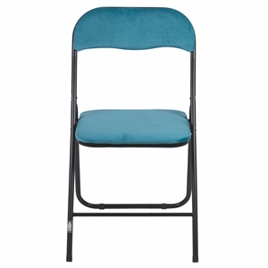 Sedia Pieghevole in Velluto Color Verde Acqua - Product Image 2