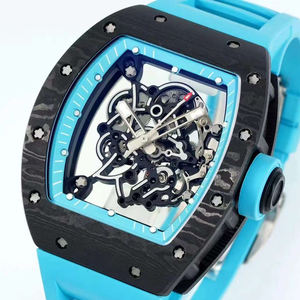 Montre tendance 2026 en fibre de carbone 5A sophistiquée avec surface saphir et mécanisme visible, bracelet en caoutchouc - Product Image 2