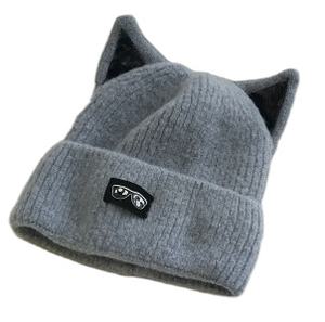 Lovely <span class=keywords><strong>Cat</strong></span> Ear Knit Acrílico Cachemira Beanie <span class=keywords><strong>Hat</strong></span> - Product Image 2