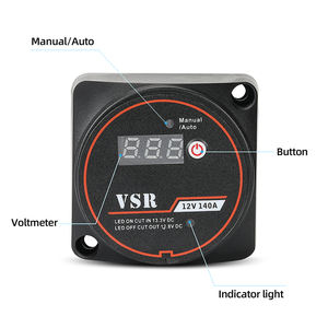 12 В 140A автоматическое умное двойное аккумуляторное изоляторное реле ручное/автоматическое регулируемое чувствительное к напряжению реле с вольтметром - Product Image 3