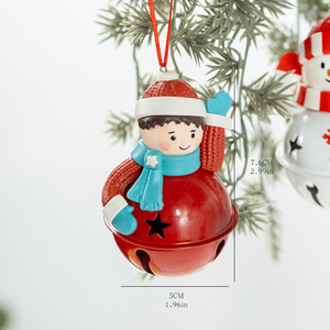 Adorno de campana de Navidad más vendido, colgante de Reno de 7,6 cm, campana de muñeco de nieve para decoración de árbol de Navidad - Product Image 3