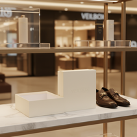 Boîte cadeau en carton rigide avec couvercle amovible, couleur crème, avec logo imprimé en UV localisé, boîtes à chaussures personnalisées haut de gamme