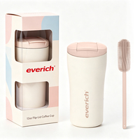 Mug de voyage isotherme en acier inoxydable 355 ml (12 oz) avec couvercle à clapet, anti-fuite, ouverture à une main, compatible lave-vaisselle