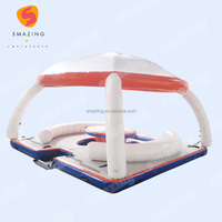 Plateforme gonflable de loisirs aquatiques, plateforme flottante personnalisée, gonflable avec tente, à vendre, Offre Spéciale