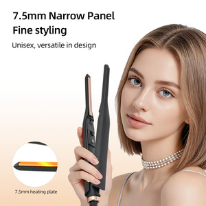 Mini Plancha de Pelo de Cerámica de 7.5mm, Calentamiento Rápido PTC, Doble Voltaje, Plancha de Viaje para Hombres con Cabello Corto - Product Image 6