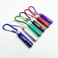 Mini lampe torche LED UV noire rechargeable avec mousqueton, usage industriel, indice de protection IP44, corps en alliage d'aluminium, logo personnalisé