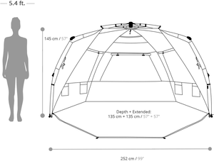 Carpa de Playa Plegable Fácil de Instalar para 4-6 Personas, Protección Solar UPF 50+, con Bolsa de Transporte para Playa, Jardín y Picnic - Product Image 4