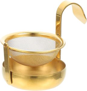 Hot Sale Metal Tea Infuser Gold Stainless Steel Tea Infuser Mesh Tea <b>Filter</b> Strainer with Rotate Bottom Tray - Product Image 1