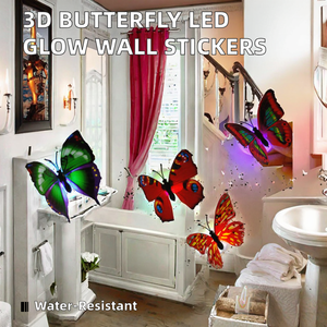Vendita calda 3D farfalla LED adesivi murali incandescente PVC e acrilico per la camera da letto decorazioni per la <span class=keywords><strong>casa</strong></span> di luce di notte - Product Image 2