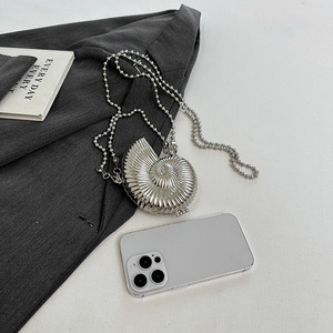 Or argent fronde coquille sacs fête mariage escargots sacs à bandoulière pour femmes conque sac à main zine alliage petit mignon chaîne embrayages 2024 - Product Image 3