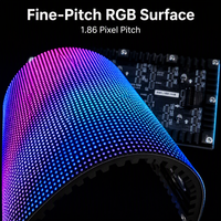 Layar LED Fleksibel Lengkung P2.5 Modul Lunak RGB untuk Pemasangan Dinding Dalam Ruangan Pameran