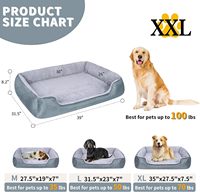 Canapé-lit en mousse à mémoire de forme orthopédique pour animaux de compagnie à motif solide portable avec lit pour chien lavable à fond antidérapant pour petits chiens de taille moyenne