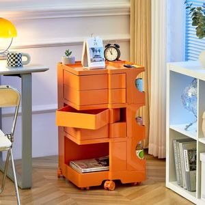Gabinete de Almacenamiento Multifuncional de Plástico con Ruedas para Dormitorio u Oficina, Organizador Portátil con Cajones Rectangulares - Product Image 1