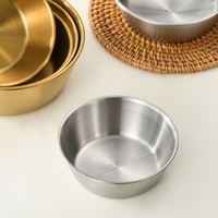 Yurtrain Bol en métal doré en acier inoxydable de style coréen Stockage jetable en gros de haute qualité pour soupe de riz et Kimchi