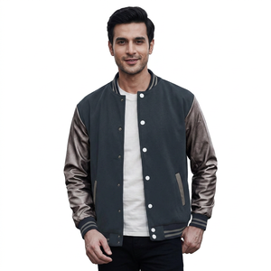 Veste universitaire de style High Street de qualité supérieure pour hommes, unie, pour l'hiver, à prix abordable, style baseball universitaire. - Product Image 1