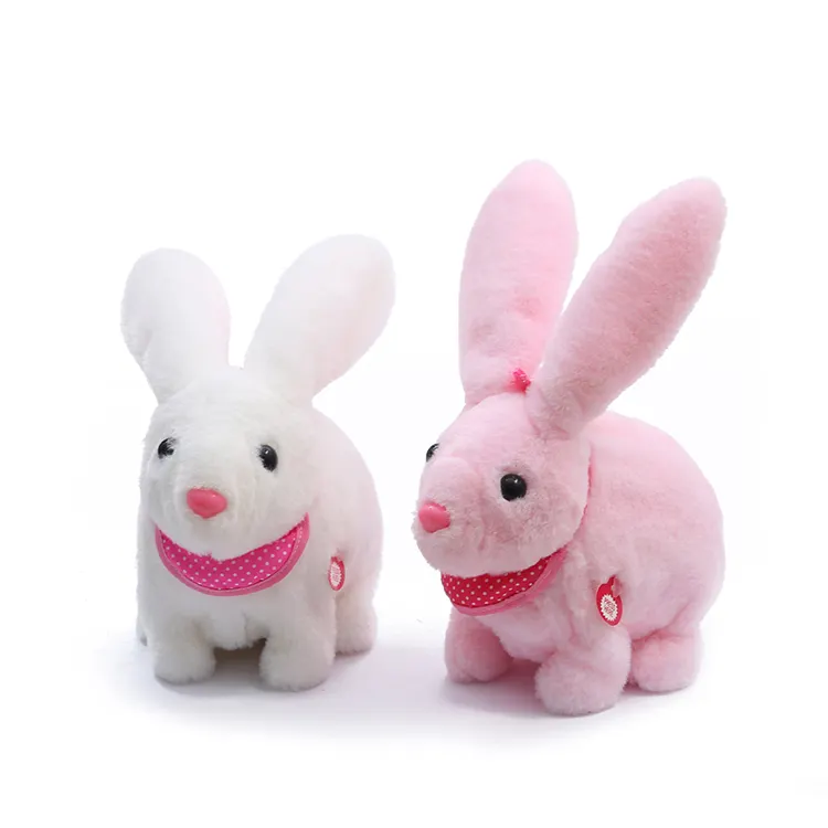 Bewegliche Ohren springen Hase mit LED-Kaninchen weichen ausgestopften Plüschtieren
