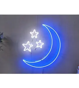 פופולרי תפאורה ירח צורת ניאון סימן עושה ציוד אקריליק שלט ניאון אור