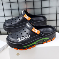Sandales pour hommes, style coréen, décontractées, respirantes, à enfiler, semi-fermées, pour le printemps et l'été, pour l'extérieur, toutes occasions, plage