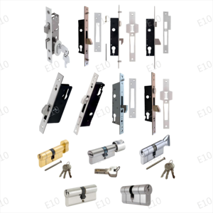 スライド式ほぞ穴ドアロック ハンドルフックロック スライドセキュリティ スライドドア用ほぞ穴ドア用 ダブルシリンダーロック キー付き - Product Image 1