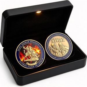 Moneta Commemorativa in Metallo Placcato della Sfida SWAT di San Giorgio, Santo Patrono dell'Armatura, della Legge, della Devozione, del Cavaliere, del Coraggio, Souvenir da Collezione - Product Image 5