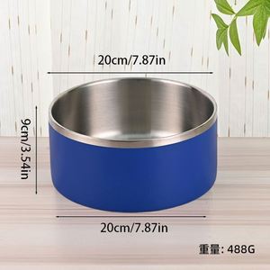 42oz Multi Pastel Color Stainless Steel Pet Feeding Bowl Food Safe 304 Liner Drop Resistant Anti-Break Household Pet Supplies - Product Image 2