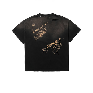 Camisetas Oversize Personalizadas <span class=keywords><strong>de</strong></span> Algodón 100% Ecológico y Transpirable con Gráfico Vintage <span class=keywords><strong>de</strong></span> Vampiro con Manchas <span class=keywords><strong>de</strong></span> <span class=keywords><strong>Sangre</strong></span> Estilo Hip Hop para Hombre y Mujer - Product Image 4