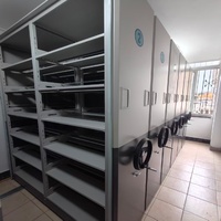 Muebles de Oficina, Archivadores Metálicos, Estantes Manuales para Documentos, Estanterías Móviles Compactas para Sala de Archivo