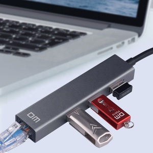 4 Cổng HUB USB2.0 Để USB2.0 * 3 + 100Mbps Cổng Ethernet Với Nhà Ở Hợp Kim Nhôm Với Giá Nhà Máy - Product Image 4