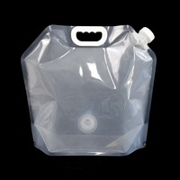 Nouveau produit sac à eau portable 10 litres en plastique vanne papillon pochette à eau pour liquide à boire avec robinet