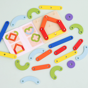 Puzzle graphique pour enfants Montessori-Jouet de planche à ongles en bois d'éducation précoce créative Variété de puzzles pour enfants - Product Image 5
