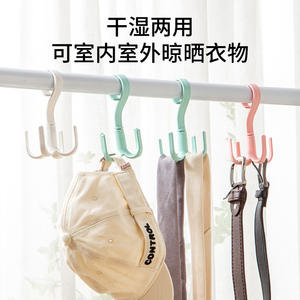 Gancho en forma de T de cuatro garras multifuncional giratorio para bufandas y bolsos, gancho de plástico engrosado para abrigos y sombreros, instalación sin taladro - Product Image 5