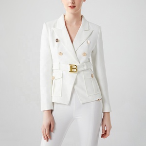 AIMEISI Ropa de Mujer de Alta Calidad Casual Cinturón con Hebilla de Metal Tallas Grandes XXL <span class=keywords><strong>Blazer</strong></span> Chaqueta Formal Oficina Fardos Señoras Blazers - Product Image 2