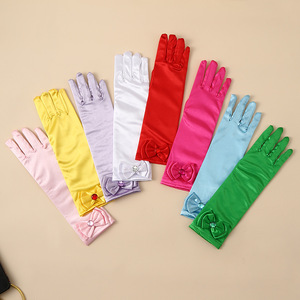 <span class=keywords><strong>Guanti</strong></span> Lunghi in Raso alla Moda <span class=keywords><strong>per</strong></span> Bambine con Fiocchi da Principessa Design Termico Ecologico <span class=keywords><strong>per</strong></span> Eventi Formali - Product Image 4