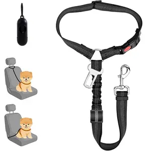 Tali pengaman mobil peliharaan grosir 10 warna tali anjing elastis dapat ditarik untuk mobil tali anjing peliharaan glow-in-the-dark