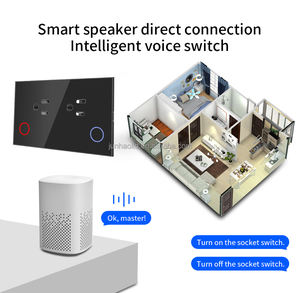 Prise de courant à double prise en verre cristal Prise électrique <span class=keywords><strong>universelle</strong></span> standard 15A 3200W-3500W Interrupteurs à double prise murale WiFi - Product Image 6
