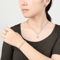 Luxe arabie saoudite collier de mariée ensemble griffe réglage cubique zircon ensemble de Bijoux pour femmes BN8985 Bijoux Femme Ensembl