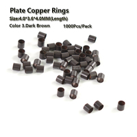 Omh — anneau à maillons en cuivre, perles plates 4.0x3.6x4.0mm, pour extensions de cheveux, accessoires, vente en gros