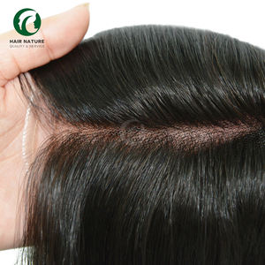 Système capillaire pour femmes Q6L, perruque de 16 pouces, mèches de cheveux humains, cheveux brésiliens, toupet pour femmes, dentelle PU, taille 7x9, nœuds décolorés à l'avant - Product Image 4