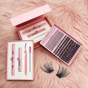 Cluster Lash Set Logotipo personalizado Venta al por mayor Etiqueta privada Faux Mink Fluffy D Curl Cluster Lashes Kit - Product Image 4