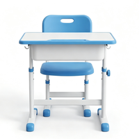 Meubles d'école OEM, table et pupitre de classe, usine chinoise, plateau en plastique, ensemble d'étude réglable en hauteur pour salle de classe