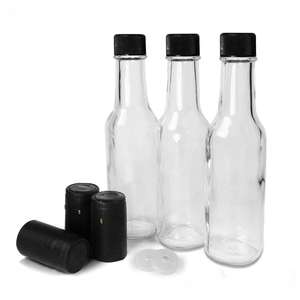 Stock pas cher en verre clair <span class=keywords><strong>tabasco</strong></span> bouteille 5oz 150ml sauce piquante woozy bouteille en verre avec la preuve de fuite bouchon à vis et compte-gouttes - Product Image 1