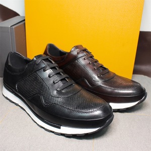 <span class=keywords><strong>Scarpe</strong></span> Casual da <span class=keywords><strong>Uomo</strong></span> in Pelle Marrone Traspirante, Vera Pelle di Prima Qualità, Stile Moda di Grande Marca, Allacciate, per Camminata, Stesso Stile - Product Image 4