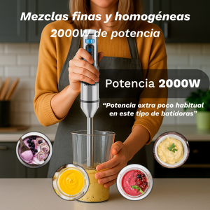 Frullatore a immersione Grunkel 2000W con funzione Turbo e bicchiere da 800 ml per frullati e puree - Product Image 3