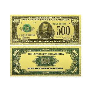 Banconota d'Oro Vintage da 500 Dollari USA - Banconota da Collezione Storica del 1928, Stampa in Lamina d'Oro 15,5x6,5cm, Regalo per la Casa - Product Image 3