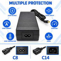 Production personnalisée certifiée CE, protection contre les surintensités, adaptateur secteur de bureau AC 100-240V 50/60Hz 24V 8A 192W