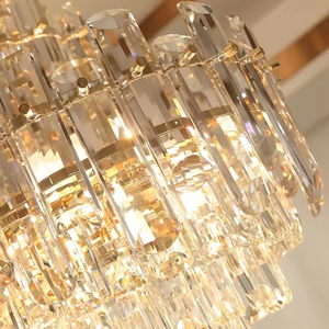 Luz de techo de cristal moderna personalizada de fábrica Iluminación de araña de cadena de hierro moderna - Product Image 6