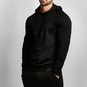 <span class=keywords><strong>Felpe</strong></span> con cappuccio semplici da uomo in cotone nero in pile - Product Image 1