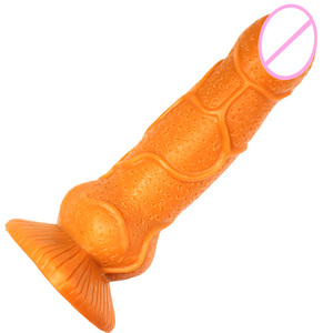 Dildo de Gel de Sílice Líquido con Forma de Lobo Dorado, Suave, con Ventosa, Largo, Juguete Sexual para Adultos, con Movimiento de Empuje, 100% Impermeable, Sensación Realista - Product Image 4